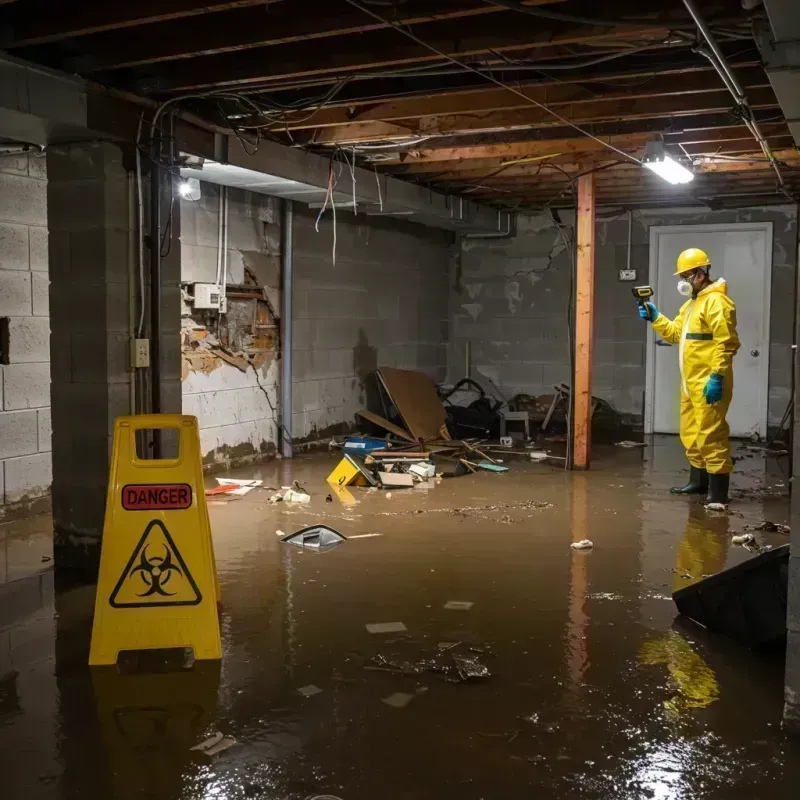 Flooded Basement Electrical Hazard in Freeport, IL Property